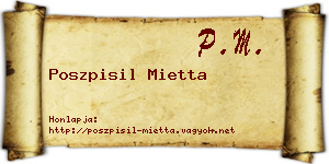 Poszpisil Mietta névjegykártya